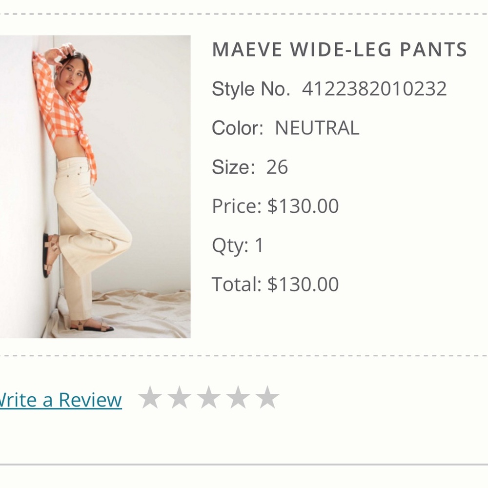 Maeve Women's Wide Leg Light Cream Jeans - Picture 2 of 11